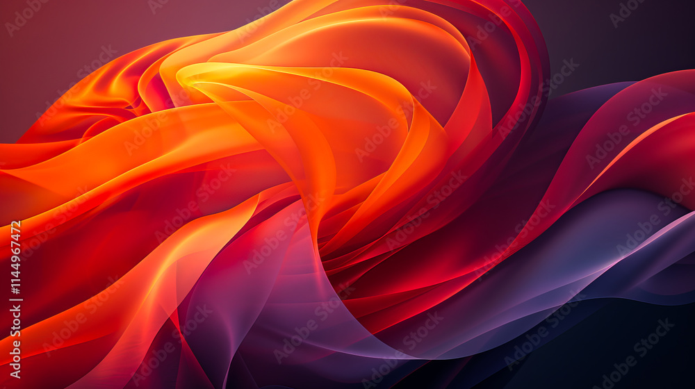 Fototapeta premium An abstract background with smooth, wavy patterns and vivid colors creating a dynamic, energetic design.
