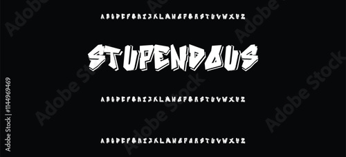 Cool street art font dynamic graffiti font for modern bold marker logo, spirited expressive headline, youth urban vibe. Art typographic design. Vector typeset