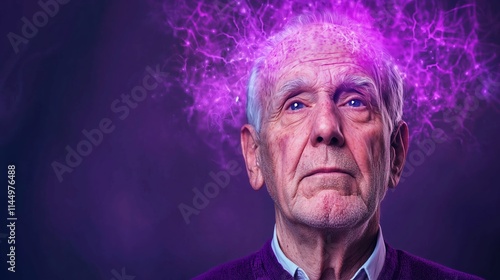 Depiction of memory loss in an elderly person with visual cues for Alzheimer’s disease and space for educational notes