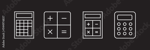 calculator icon set vector. set of calculator icon