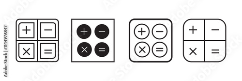 calculator icon set vector. set of calculator icon