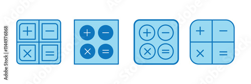 Calculator icons set. Accounting calculator sign and symbol.