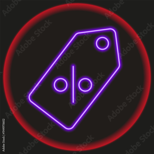 neon illustration depicting a discount