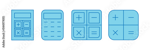 Calculator icons set. Accounting calculator sign and symbol.