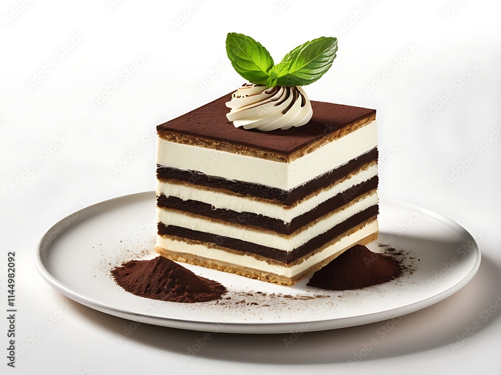 Delicious Layered Tiramisu Cake Dessert with Mint Delicious Layered Tiramisu Cake Dessert with Mint