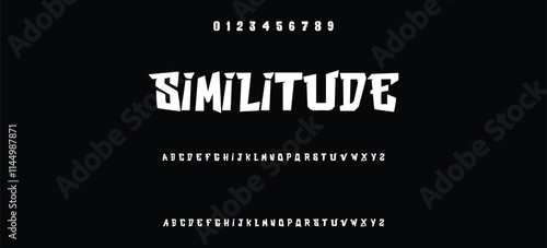 Street alphabet in hip-hop graffiti style, hand drawn. youthful urban atmosphere. energetic expressive title. vector graffiti alphabet on black background