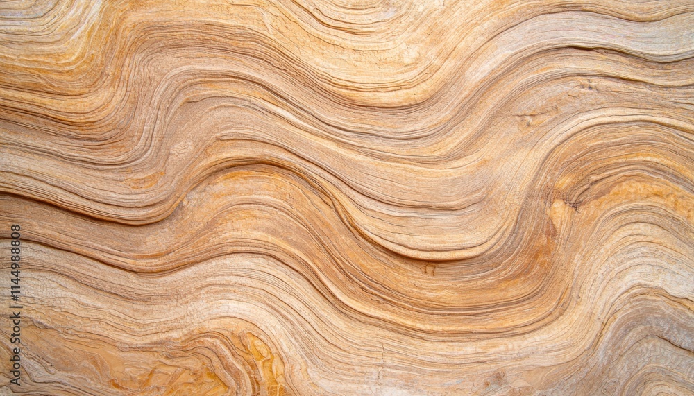 A close-up view of wavy sandstone layers exhibiting natural patterns and warm, earthy tones. A close-up view of wavy sandstone layers exhibiting natural patterns and warm, earthy tones.