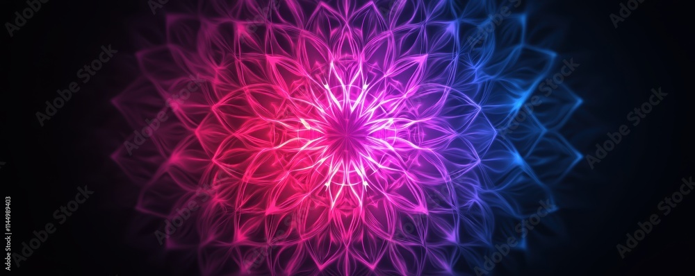 A vibrant, symmetrical design featuring pink and blue hues against a dark background, creating an intricate, eye-catching visual pattern. A vibrant, symmetrical design featuring pink and blue hues against a dark background, creating an intricate, eye-catching visual pattern.