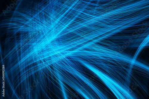 Intertwining lines of light on a black background