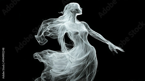 Abstract ethereal female figure. Etherean. Illustration