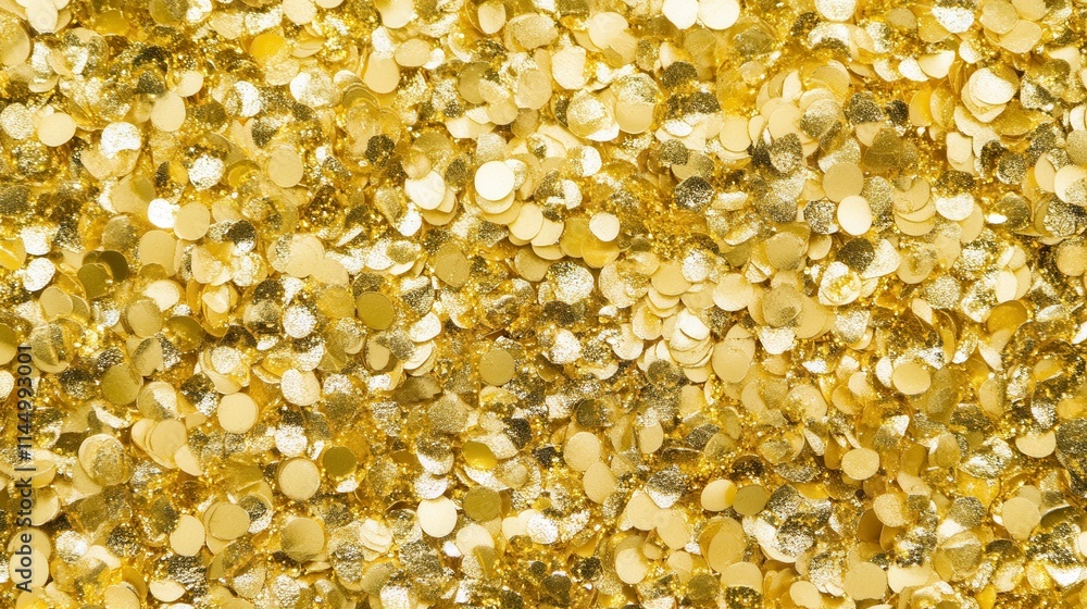 Golden Circle Confetti Background - A Sparkling Graphic Design Element Golden Circle Confetti Background - A Sparkling Graphic Design Element