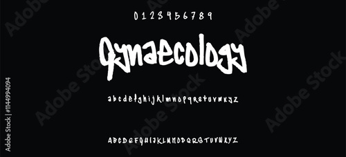 Street alphabet in hip-hop graffiti style, hand drawn. youthful urban atmosphere. energetic expressive title. vector graffiti alphabet on black background