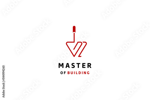 Template logo design solution for building master with trowel image