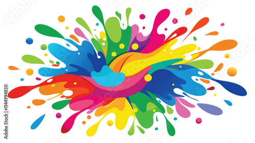 Colorful splash of paint in vibrant hues depicting creativity and expression in a lively artistic setting