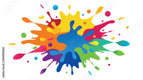 Colorful splash of paint in vibrant hues depicting creativity and expression in a lively artistic setting