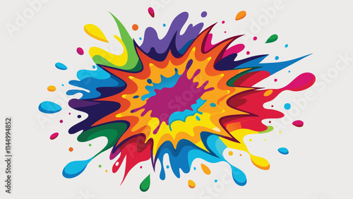 Colorful splash of paint in vibrant hues depicting creativity and expression in a lively artistic setting