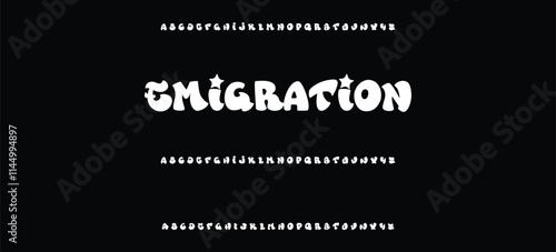 Street alphabet in hip-hop graffiti style, hand drawn. youthful urban atmosphere. energetic expressive title. vector graffiti alphabet on black background