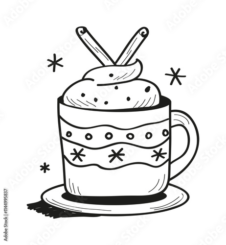 Christmas hot drinks set. Collection of winter alcoholic beverages including mulled wine