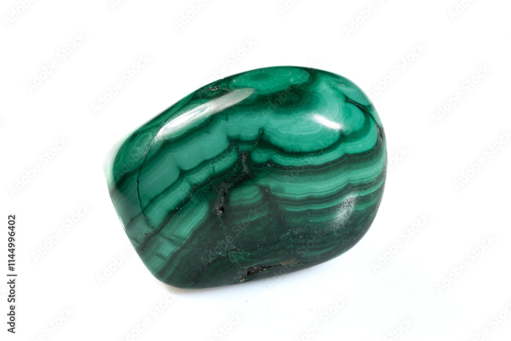 Fototapeta premium Natural Malachite Gemstone with Striking Green Patterns and Variations