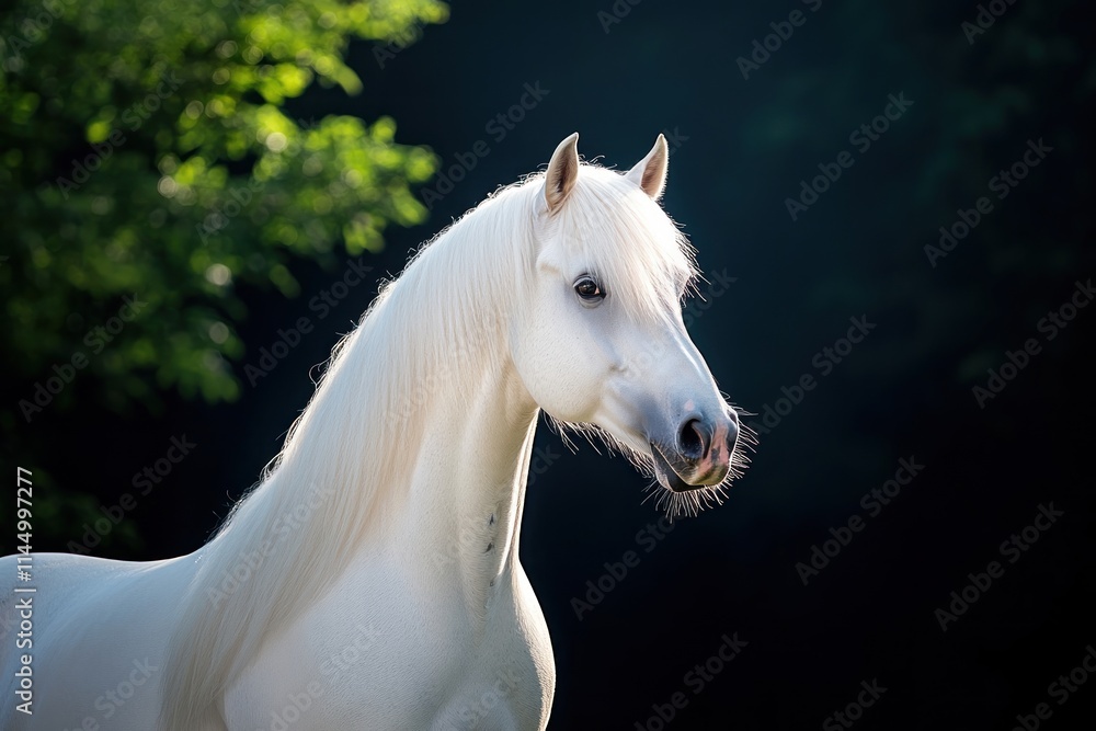 Graceful Arabian Horse in Calm Stanc Graceful Arabian Horse in Calm Stanc