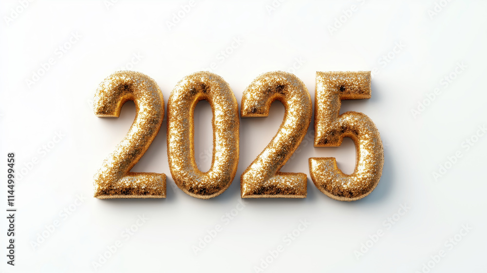 Sparkling golden numbers representing the year 2025 Sparkling golden numbers representing the year 2025
