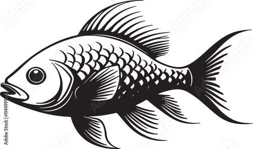 PriA Fish Silhouette vector image