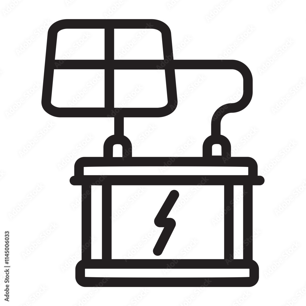 Accumulator line icon Accumulator line icon