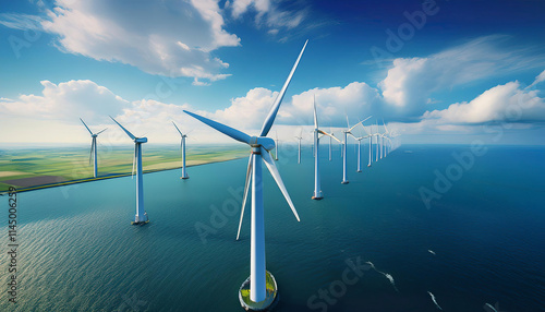 wind turbines. clean energy concept photo