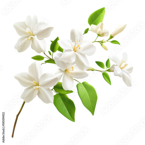 Delicate white jasmine blooms nature scene botanical photography garden setting close-up view floral beauty