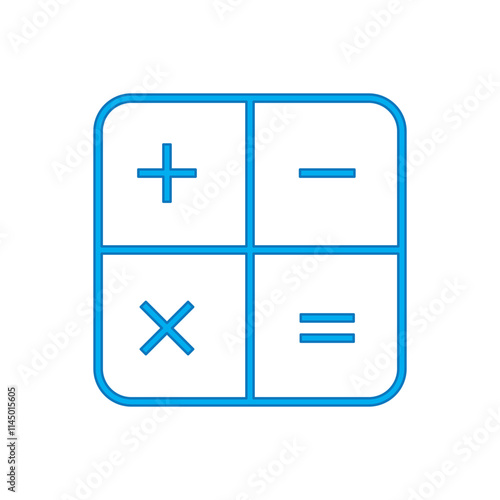 Calculator outline icon, vector calculator outline icon image, calculator symbol png image