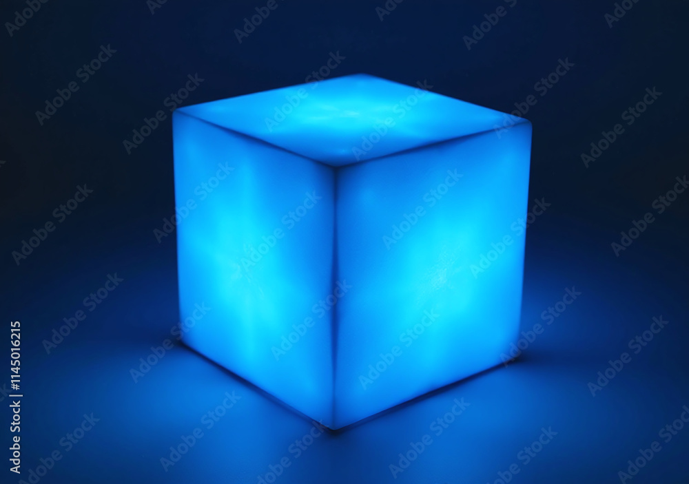 glowing blue cube unique futuristic decorative box design element modern glowing blue cube unique futuristic decorative box design element modern