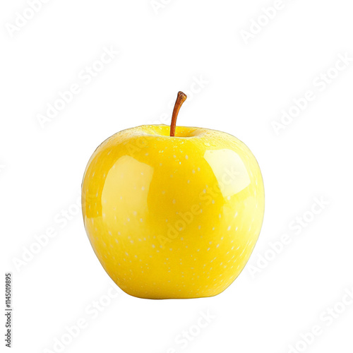 Ripe yellow apple Golden Delicious variety single fruit healthy eating fresh produce juicy sweet antioxidant rich vitamins minerals fiber natural food vegan vegetarian diet healthy lifestyle photo