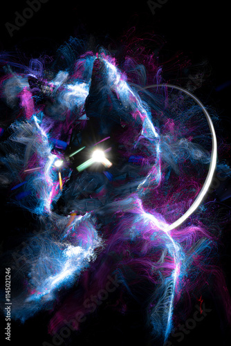 music album cover, abstract silhouette demon	
