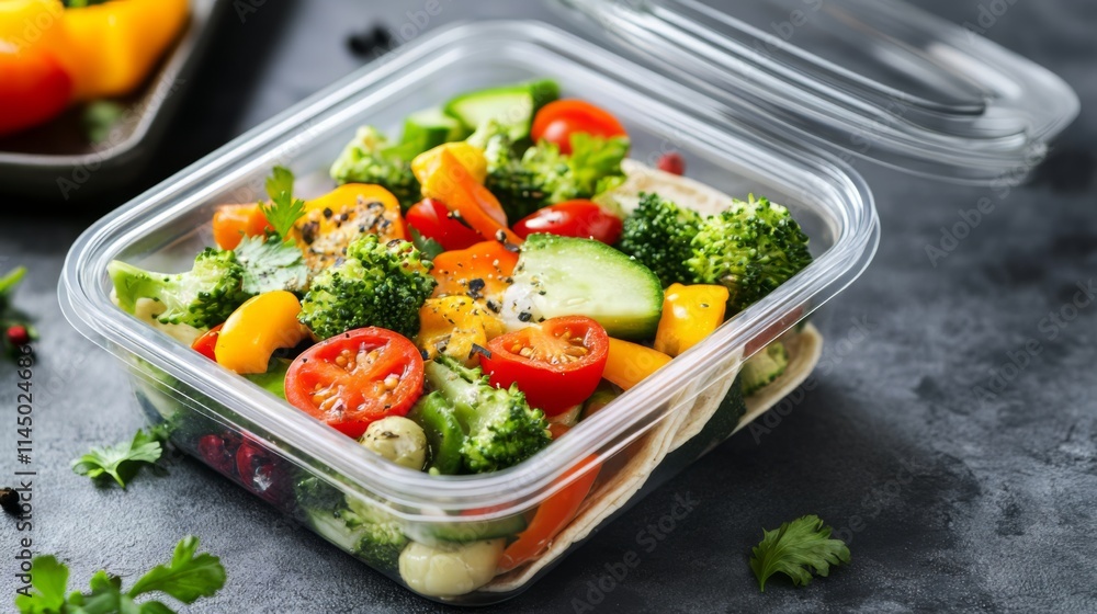 Vibrant Veggie Lunch Box - Colorful and Healthy Meal Vibrant Veggie Lunch Box - Colorful and Healthy Meal