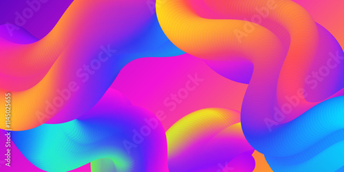 Color blending, modern blurred texture, smooth gradient, abstract wavy background, vibrant flow, psychedelic pattern. Perfect for posters, banners, brochures, flyers, covers, websites. Vector design