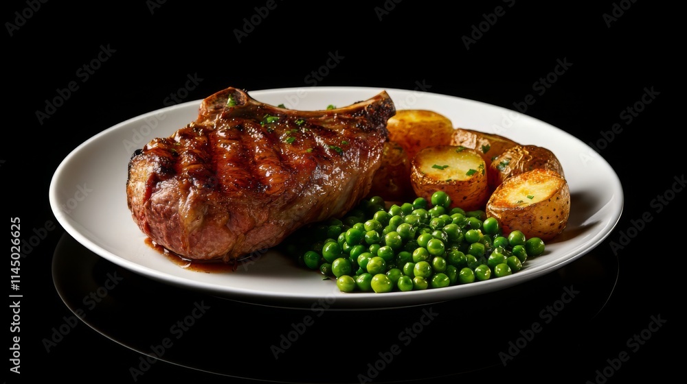 Grilled Steak with Roasted Potatoes and Peas - A Perfect Dinner Grilled Steak with Roasted Potatoes and Peas - A Perfect Dinner