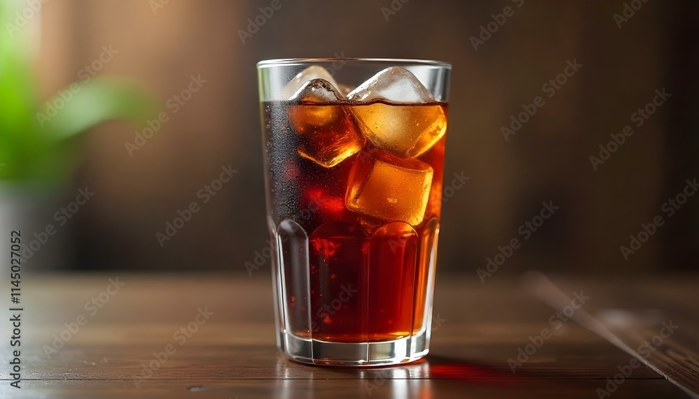 glass of cola with ice real photo photorealistic glass of cola with ice real photo photorealistic