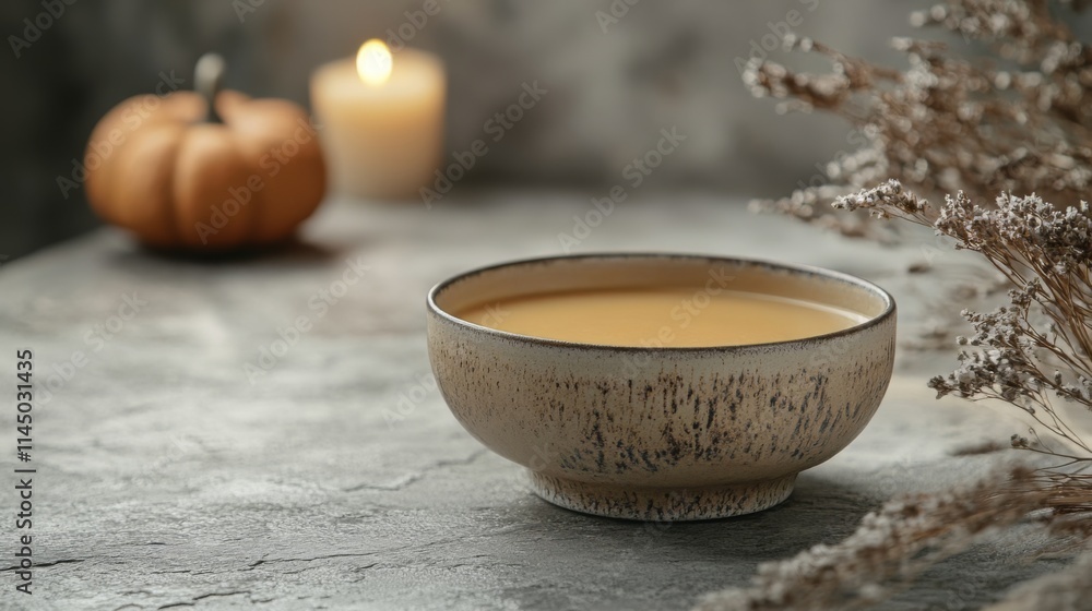 Autumnal Comfort Soup in a Rustic Bowl Autumnal Comfort Soup in a Rustic Bowl