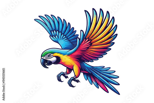 arrot flying color vector illustration with white background
