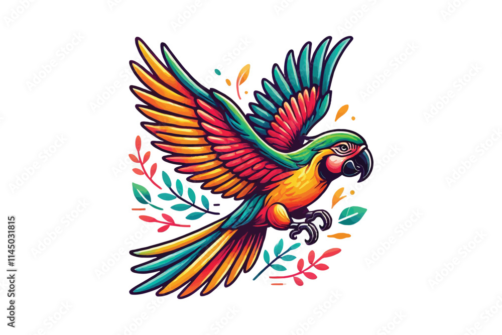 Obraz premium arrot flying color vector illustration with white background