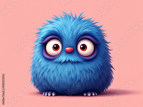 A funny furry blue monster  photo