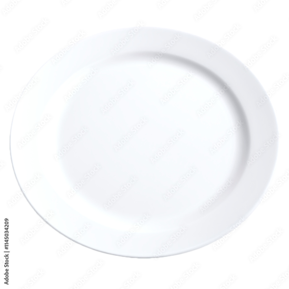 Plain white ceramic plate isolated on transparent background Plain white ceramic plate isolated on transparent background