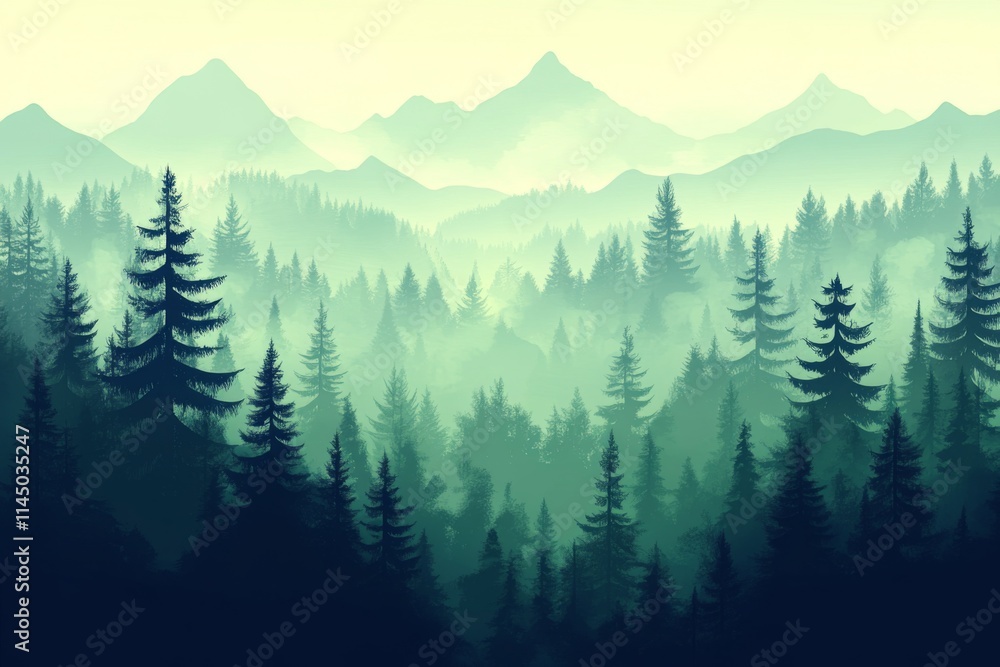 Fototapeta premium misty mountain landscape