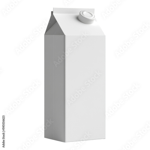 Obraz na płótnie Modern white milk carton packaging mock-up, sleek design, transparent background, ideal for branding and marketing presentations. w salonie