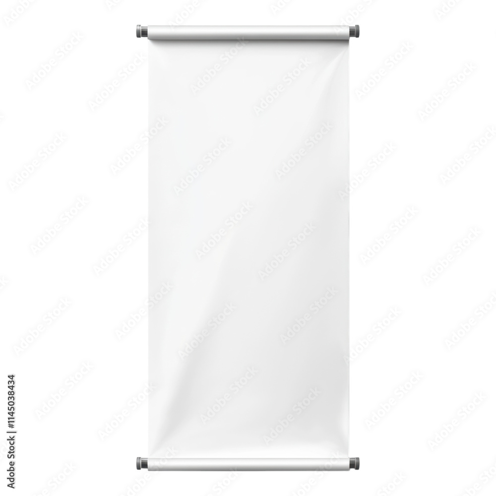 Roll-up banner design template featuring customizable blank space for branding, ideal for events and promotions, versatile PNG format