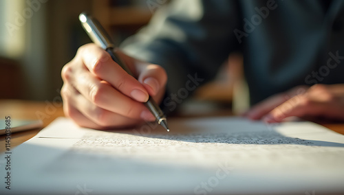 A fresh start awaits as a person holds pen to paper, ready to write their own story anew each year._00001_