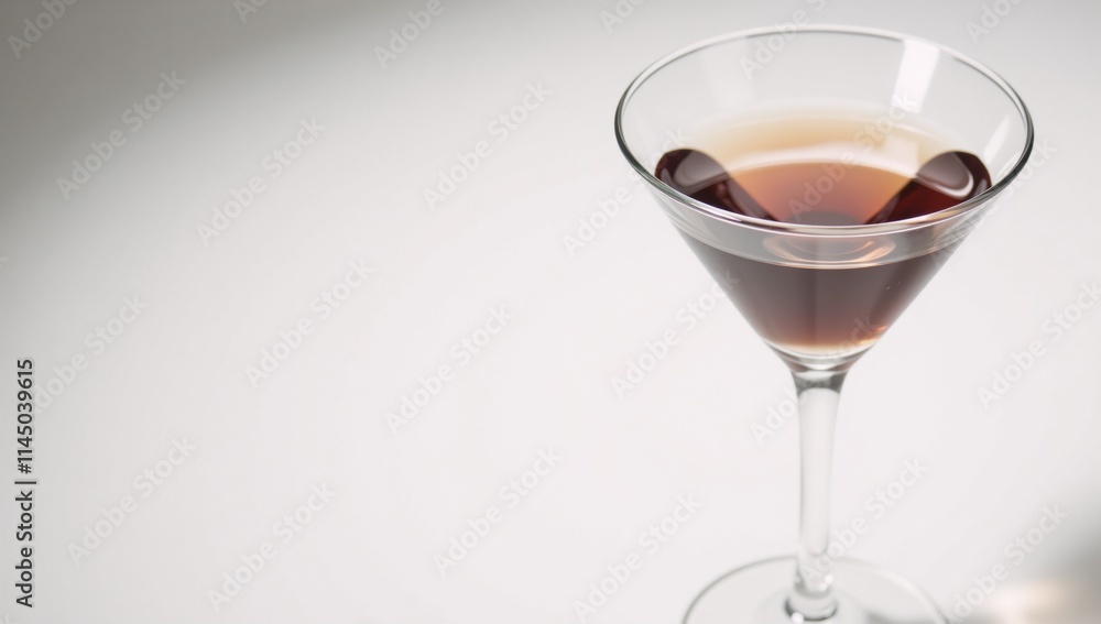 Martini Glass Filled with Dark Liquid Elegant Sophistication Sleek High-End Martini Glass Filled with Dark Liquid Elegant Sophistication Sleek High-End