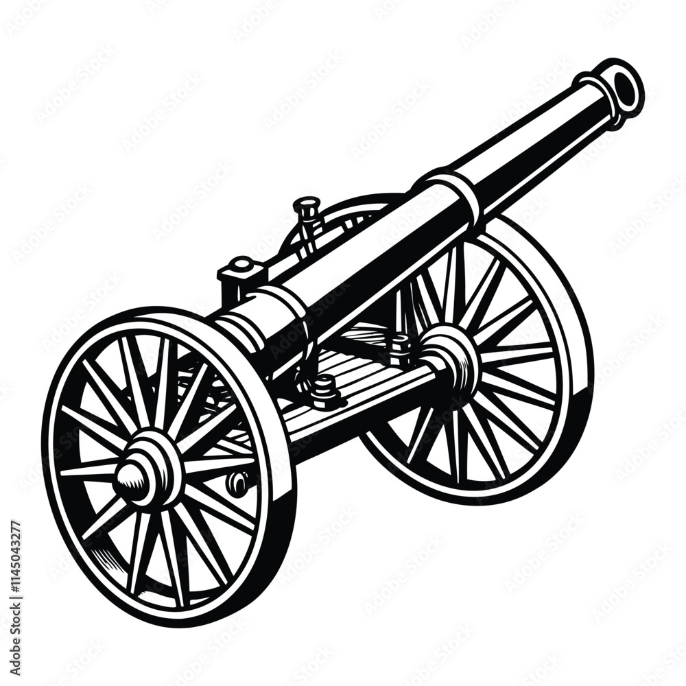 Fototapeta premium field gun on white background