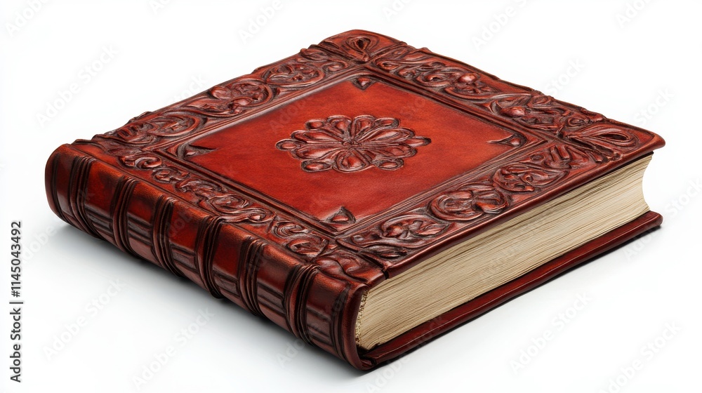 Detailed Leather Bound Book with Intricate Embossed Cover Design, Showcasing Classic Craftsmanship and High-Quality Materials, Perfect for Collectors and Writers Alike Detailed Leather Bound Book with Intricate Embossed Cover Design, Showcasing Classic Craftsmanship and High-Quality Materials, Perfect for Collectors and Writers Alike