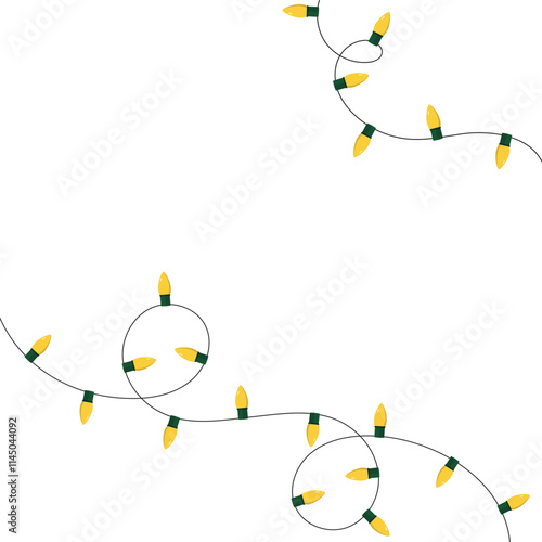Christmas Lights Background Vector Design.